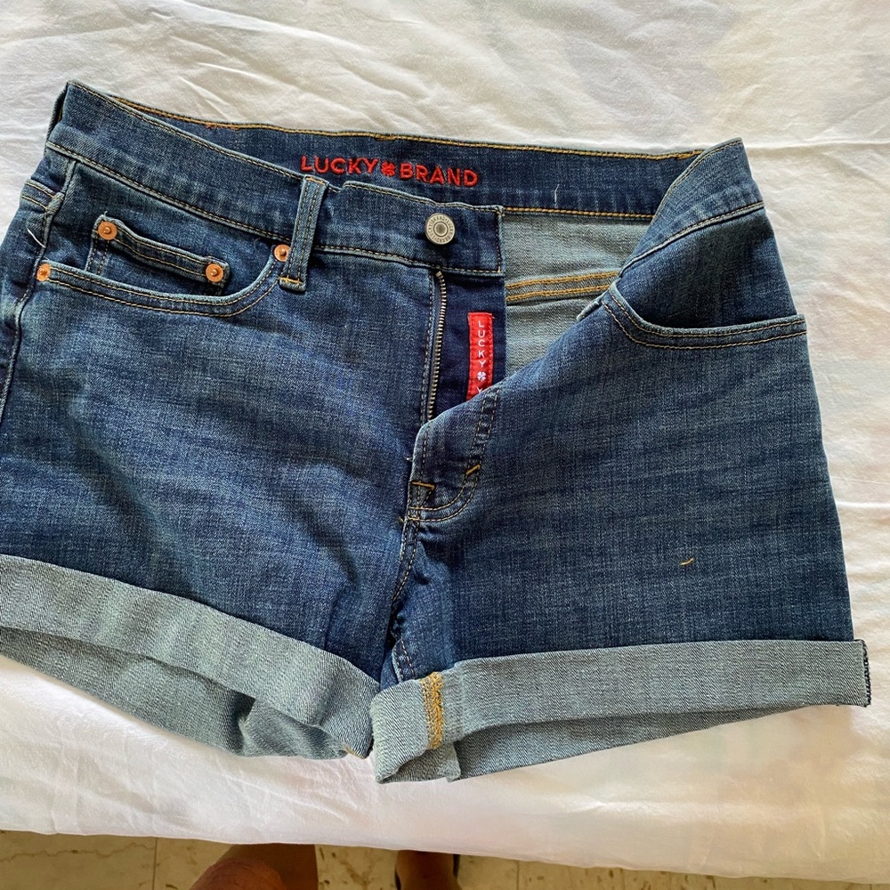 Lucky Brand Blue Denim Ava cuffed shorts 2.5 inseam